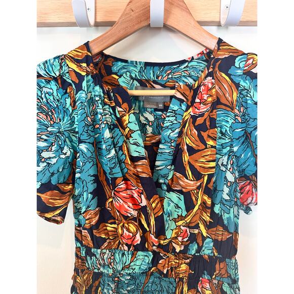 Anthropologie Somerset Mini Dress XXS Blue Floral Print ECU! - Picture 9 of 11